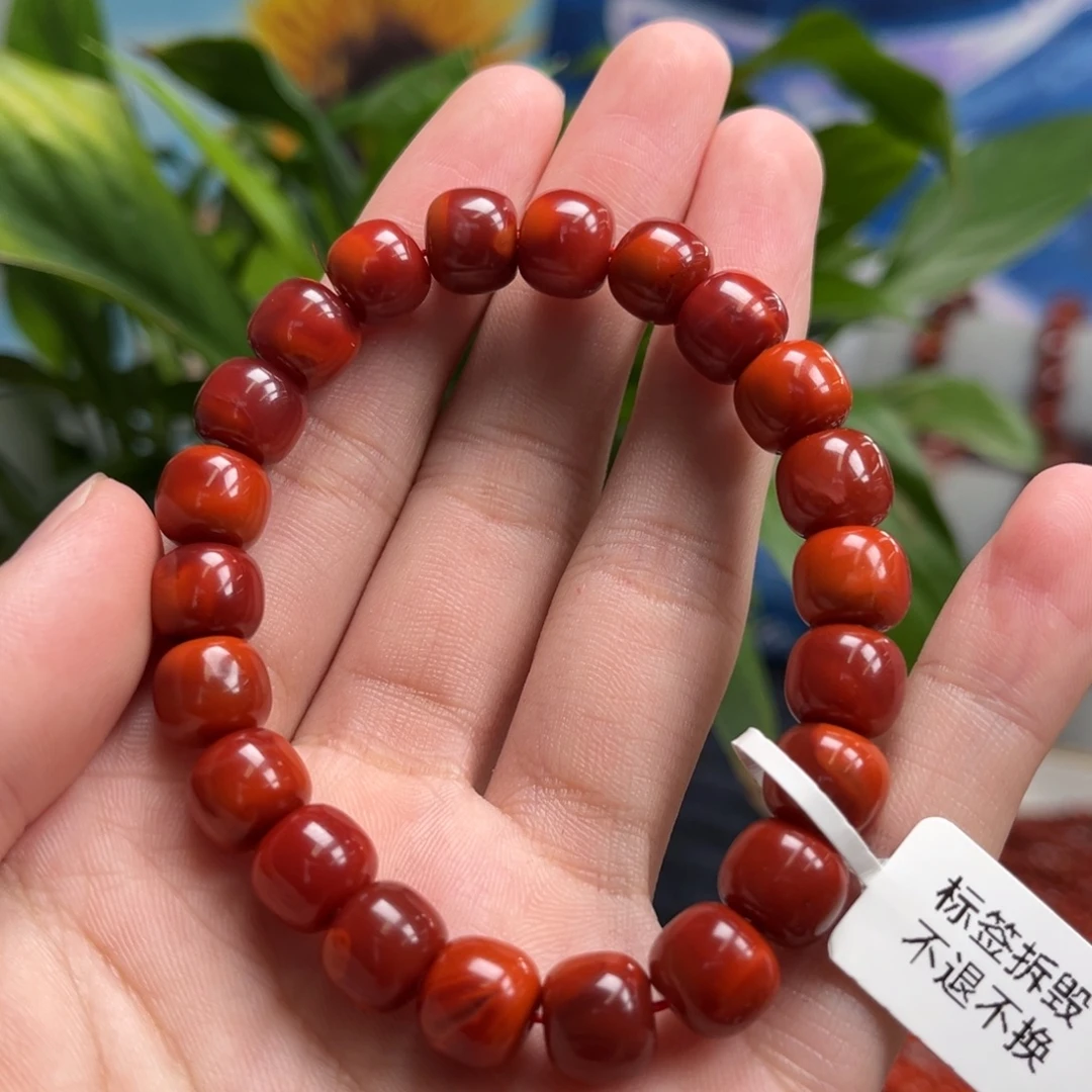 未镶嵌手链南红玛瑙瓦西牛血红老型手串1.0
