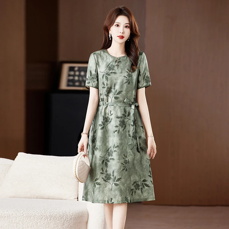 柏菲妮时尚真丝桑蚕丝连衣裙女装2025年新款夏季高端气质爆款丝绸