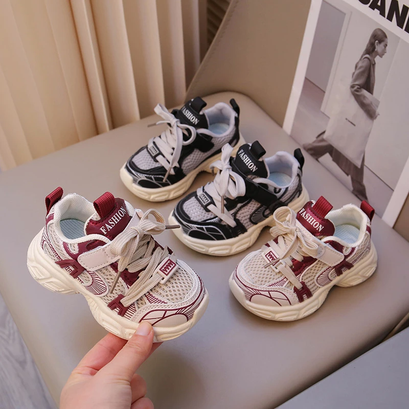 小黄鸭运动鞋秋冬透气儿童软底鞋女童网面防滑跑步鞋防滑童鞋鞋子