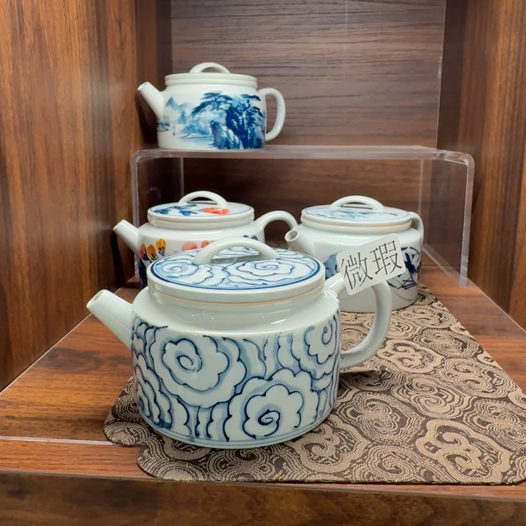 釉下手绘茶具微瑕