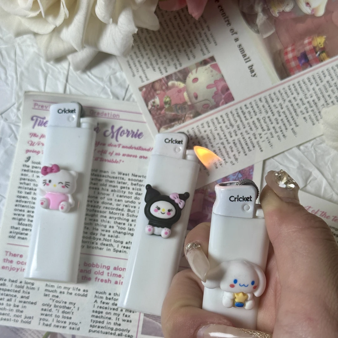 【正品】草蜢原创手工设计小众可爱卡通打火机库洛米kt猫送男女友礼