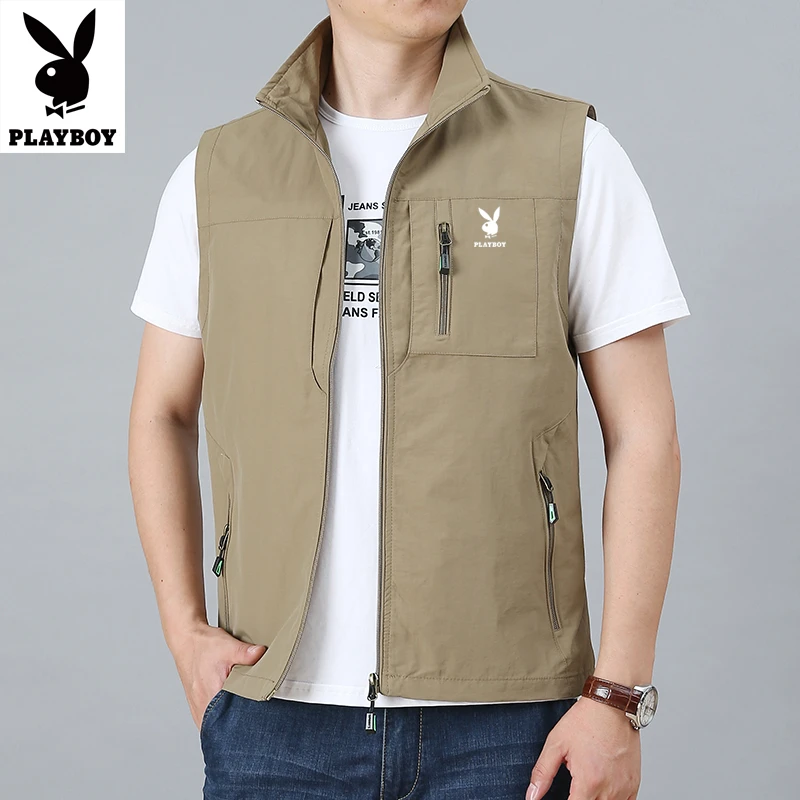PLAYBOY/花花公子男士薄款马甲背心爸爸装户外防风爆款2025新款