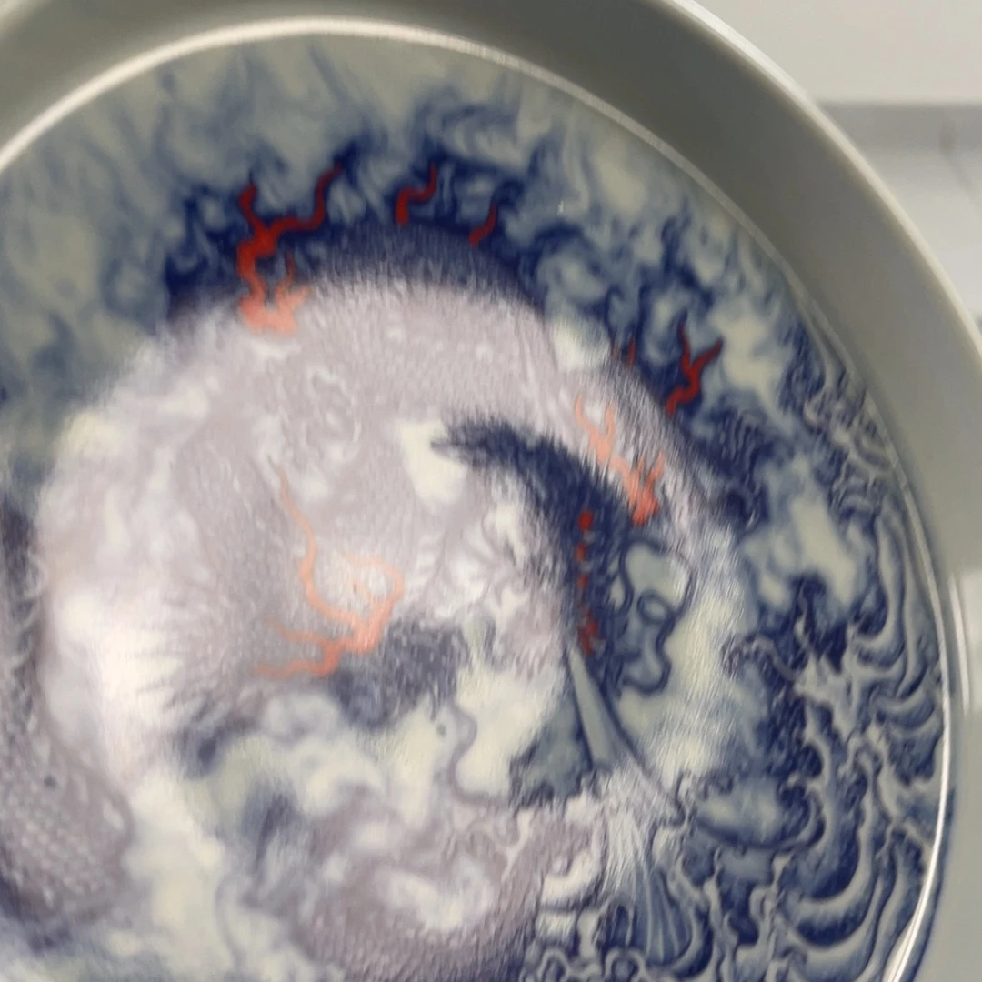 瓷片景德镇青花龙戏水大壶承