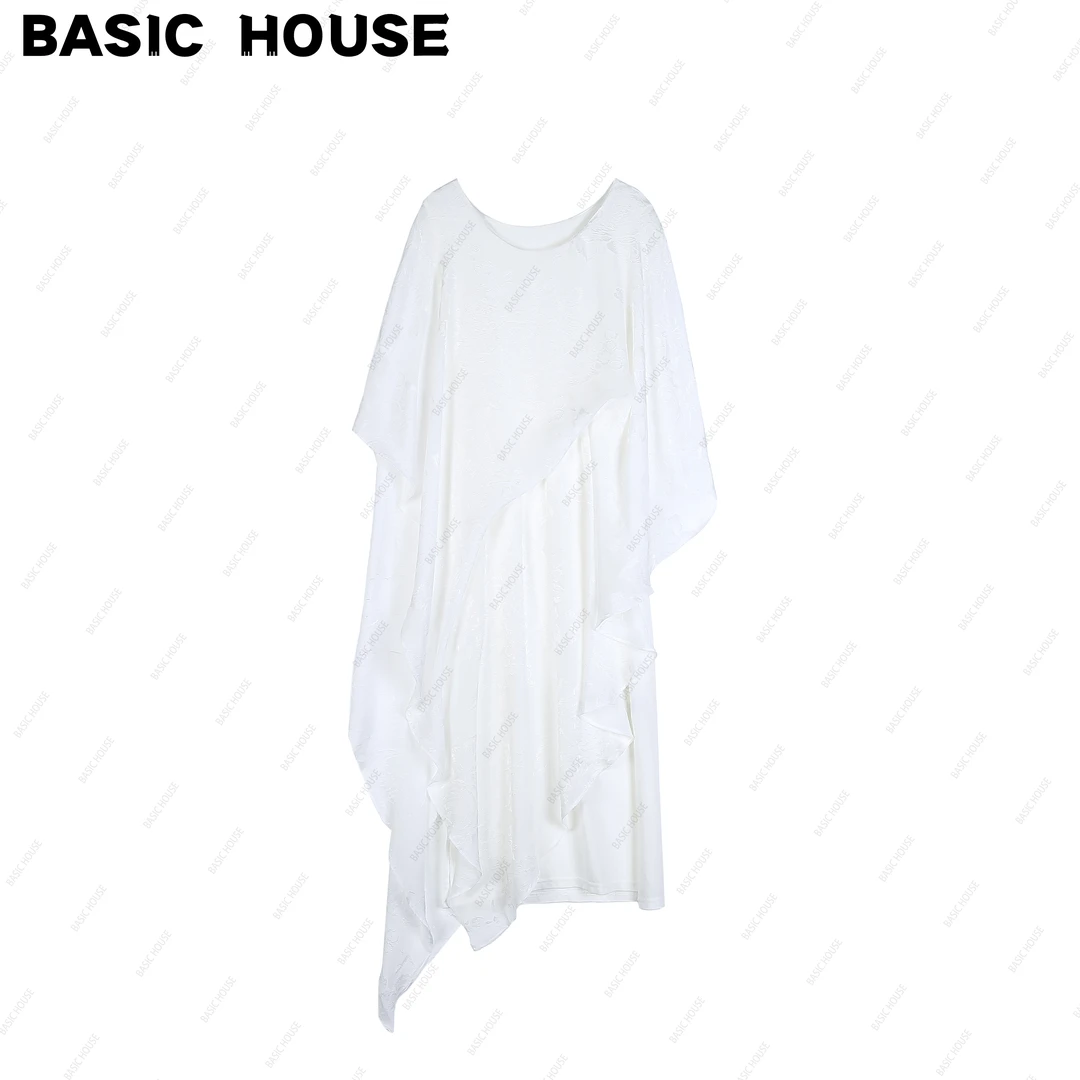 Basic House/百家好【繁花】25年夏新款设计感时尚气质显瘦连衣裙女