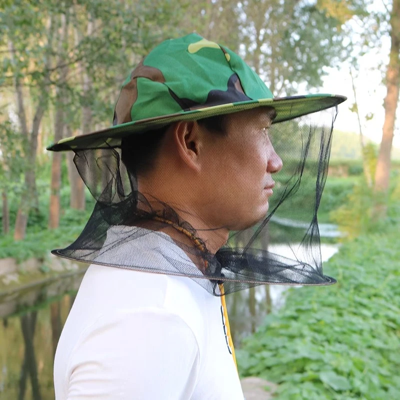 防蜂帽新款林地彩带松紧高清面纱清凉款养蜂掰玉米秆农活可用