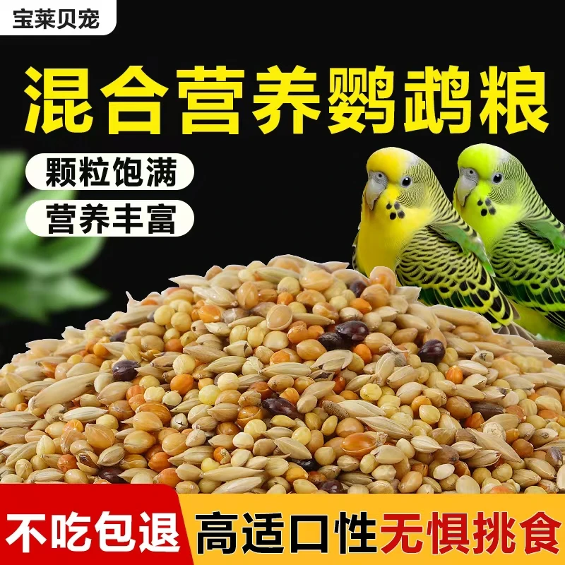 鹦鹉粮食虎皮牡丹玄凤中小型鹦鹉混合粮金丝雀鸟粮带壳谷子黍子