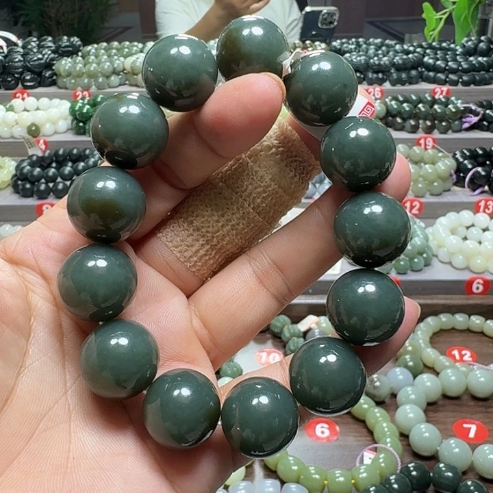 未镶嵌手链和田玉新疆且末蓝卡18