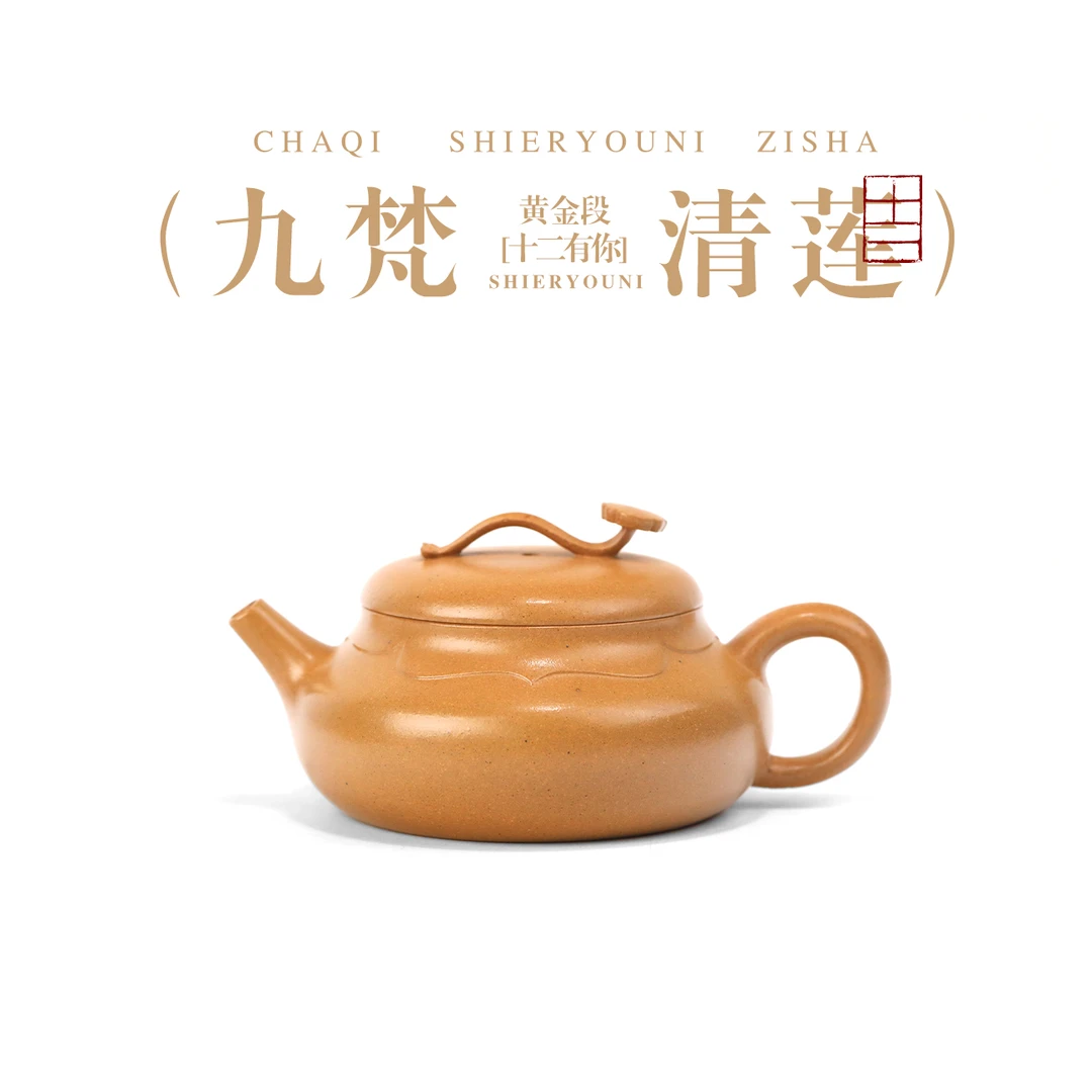 十二有你HJW九梵清莲125cc黄金段手工小品宜兴紫砂壶高端茶具茶壶