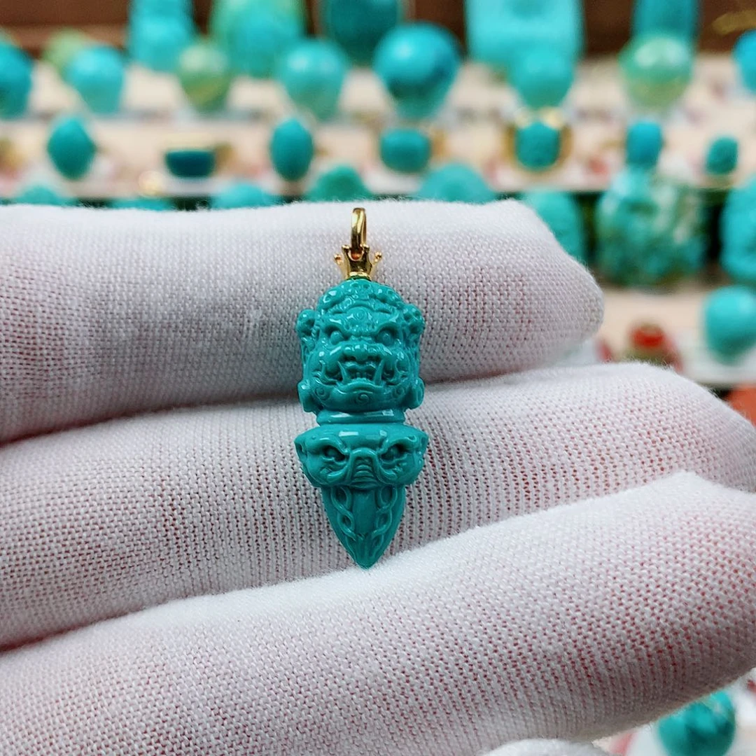 绿松石18K金镶嵌金刚杵