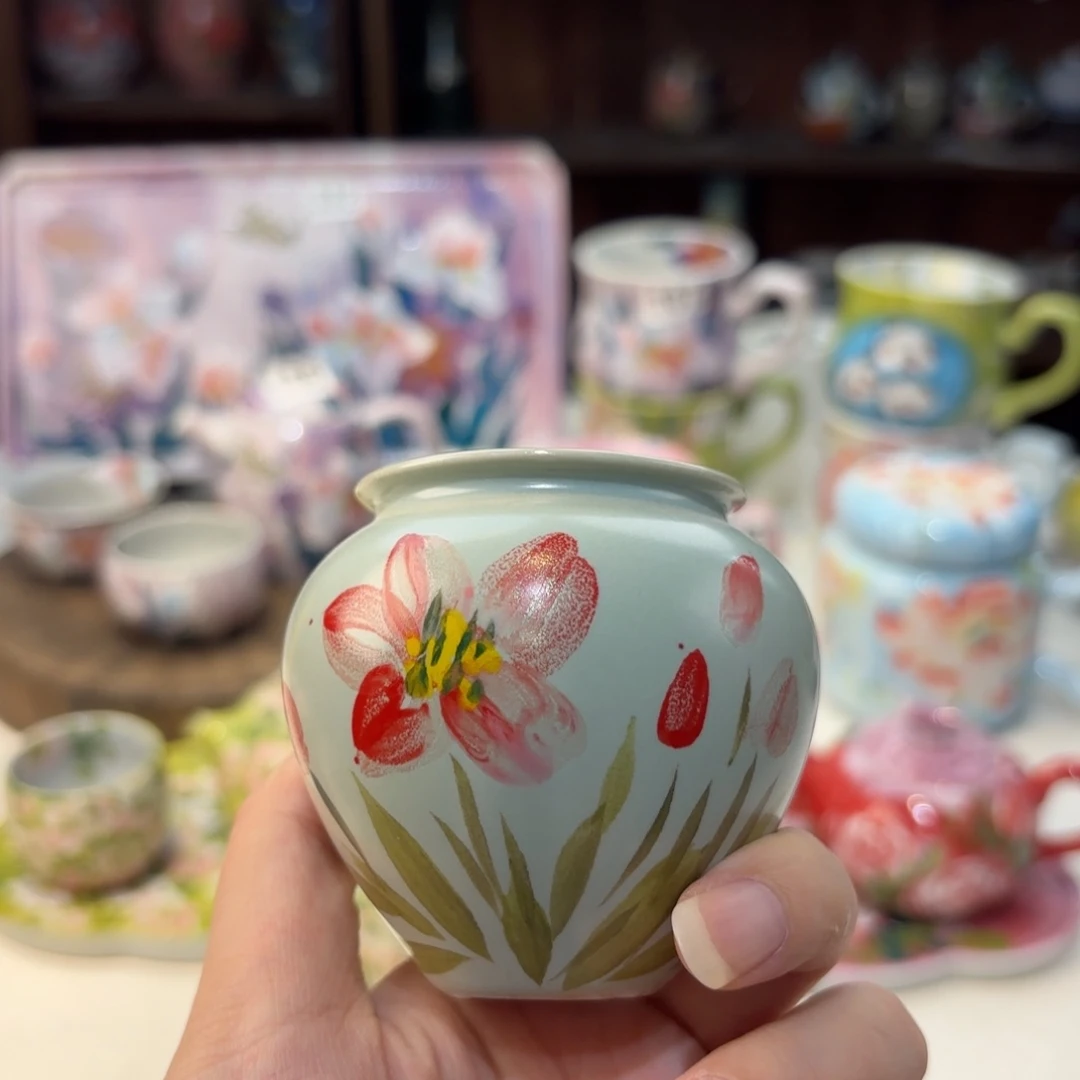 景德镇手绘高温釉下彩陶瓷茶具