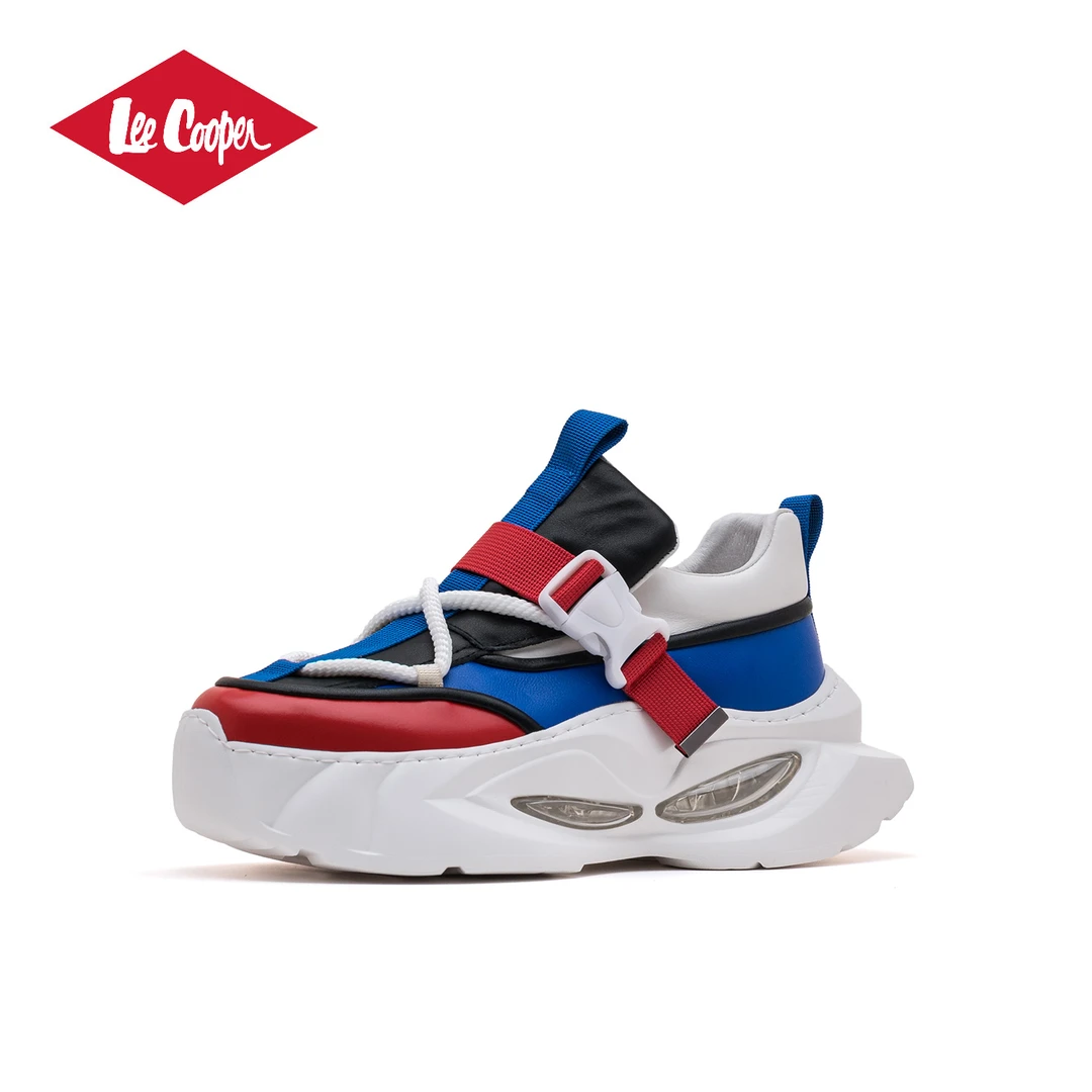 LEE COOPER真皮星际厚底运动男鞋潮流老爹鞋男鞋拼色休闲老爹鞋鞋