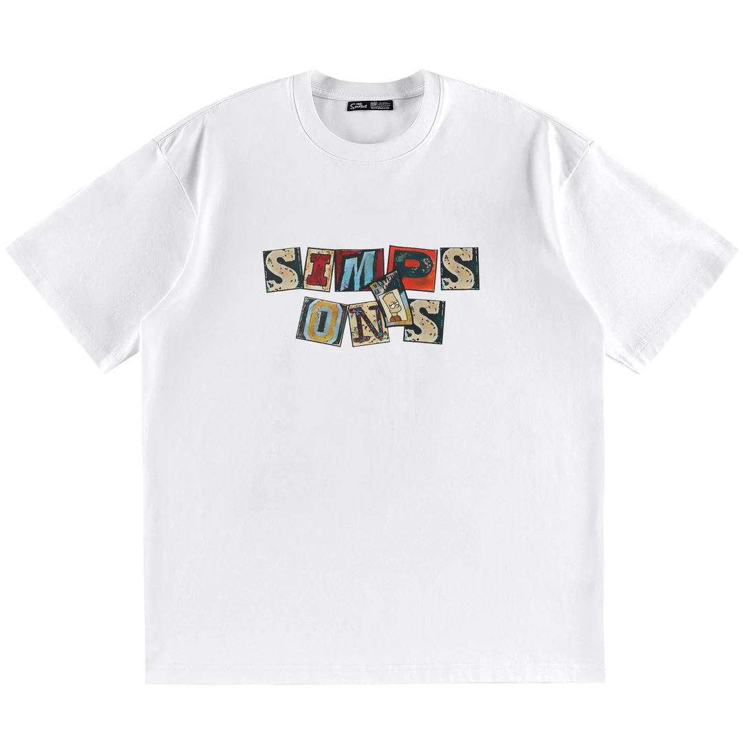 THESIMPSONS夏季休闲宽松透气潮牌情侣男女同款圆领短袖T恤上衣