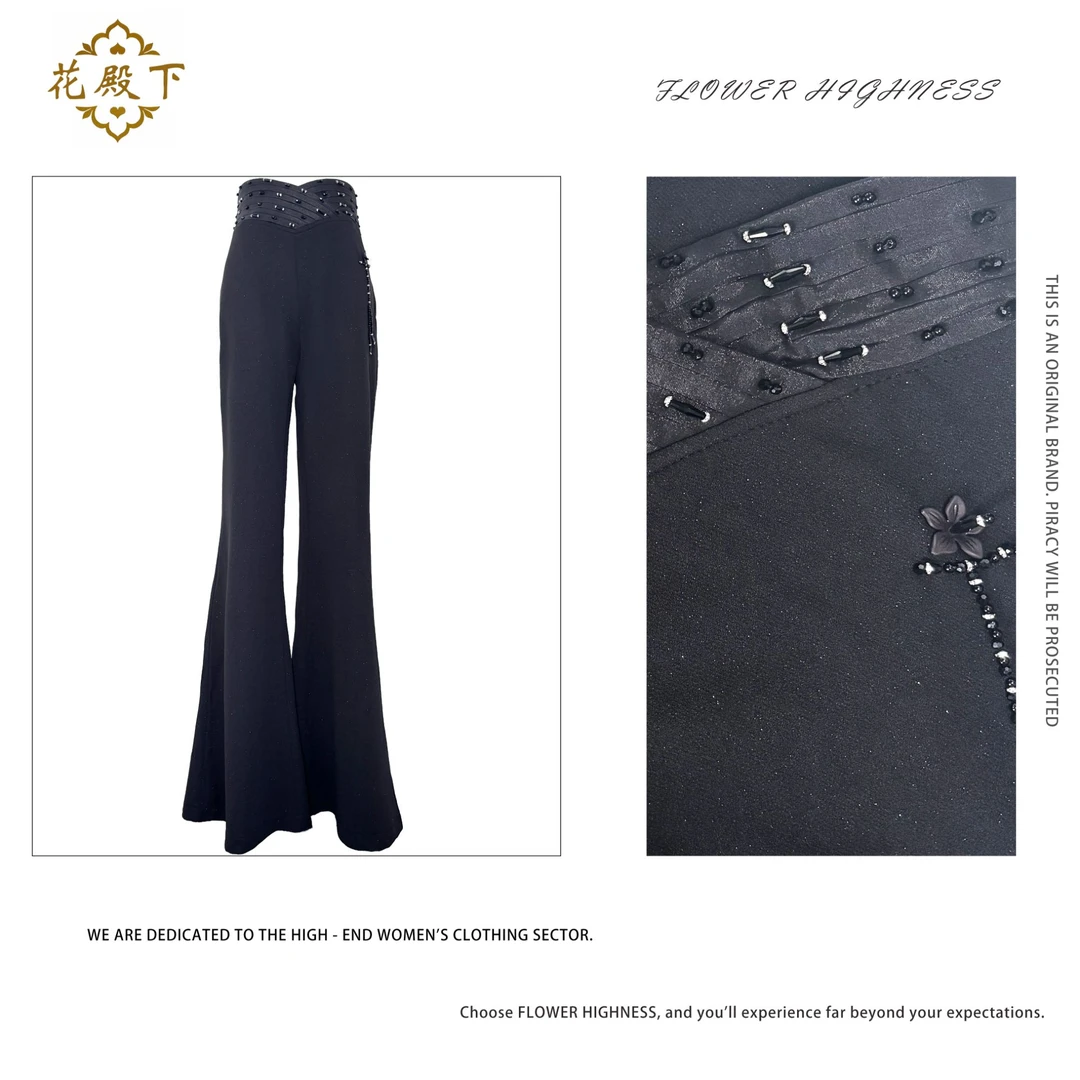 【WAN】轻奢时尚百搭洋气钉珠休闲裤TOML24012152