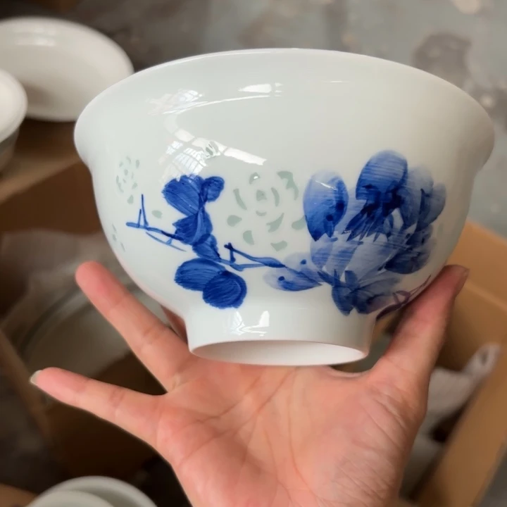 青瓷景德镇陶瓷面碗两只