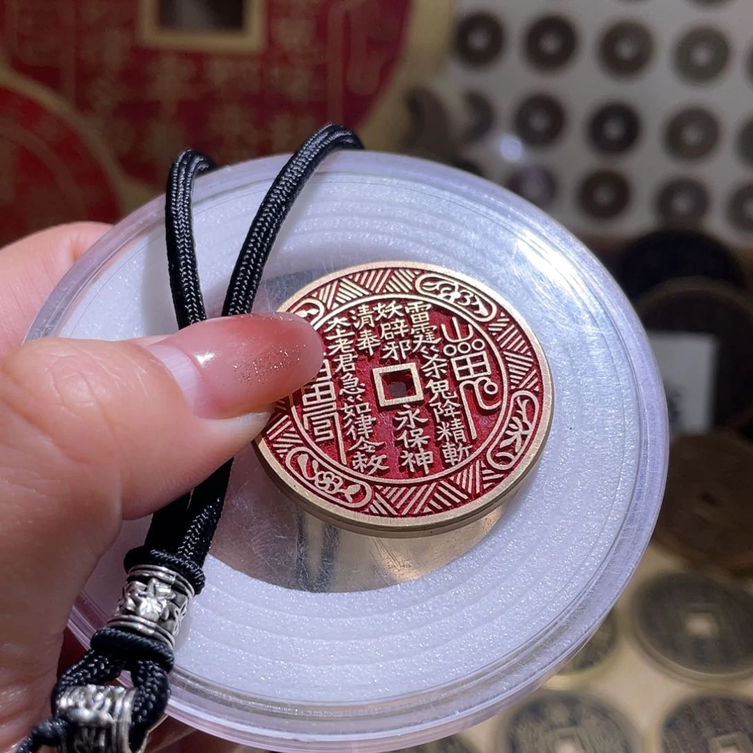 铜铜现代仿制工艺品雕母花钱