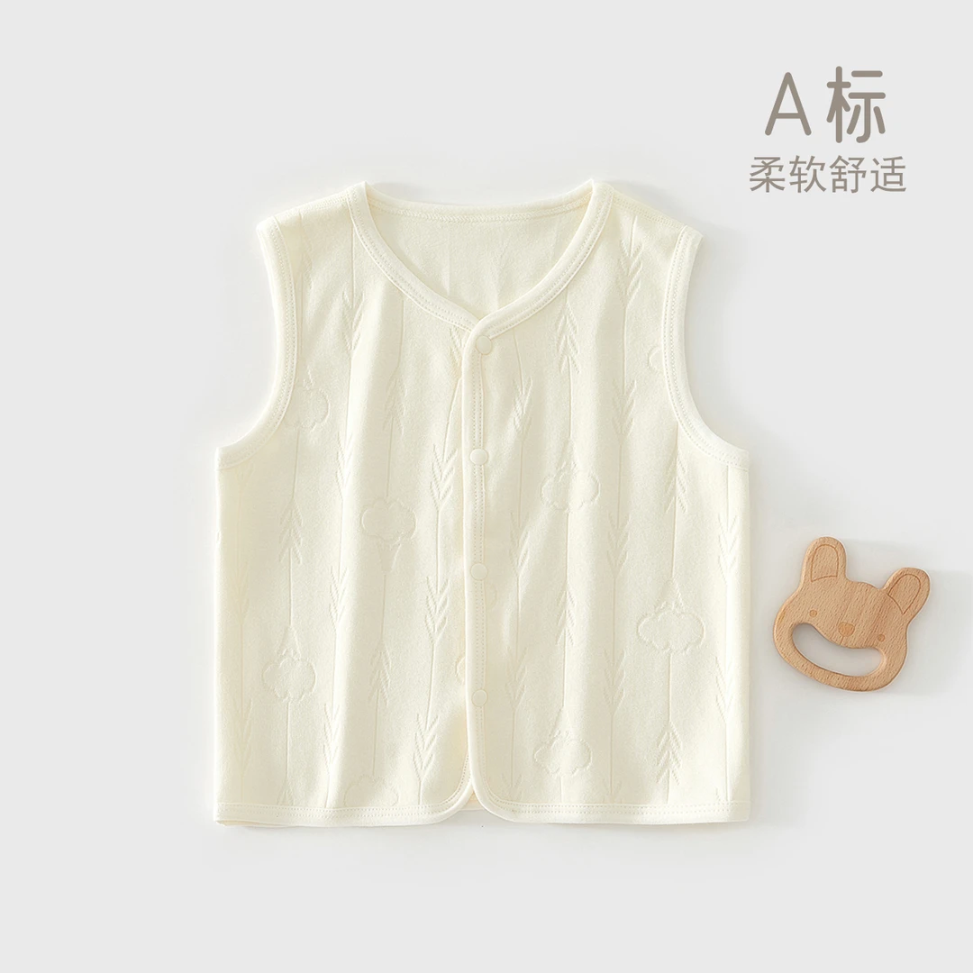 薄款马甲婴幼儿秋季外套单层纯棉无骨婴儿坎肩春夏款打底宝宝马夹