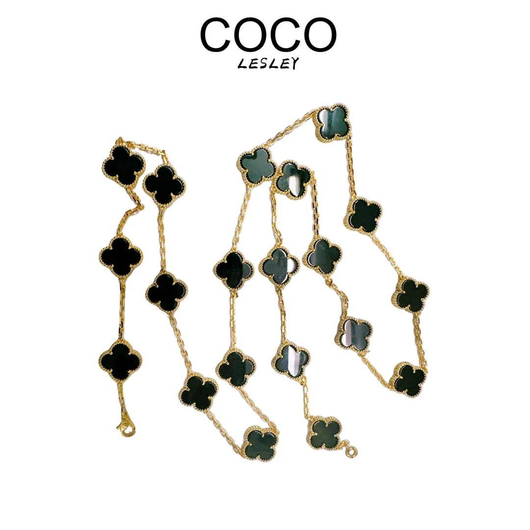 2025年新款轻奢20个美丽黑色项链金色链-071