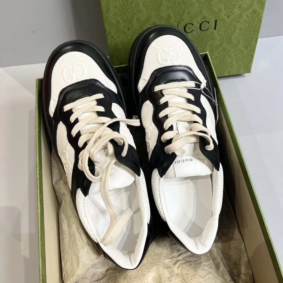 未使用 GUCCI/古驰 黑白厚底饼干鞋 7码(40.5码)