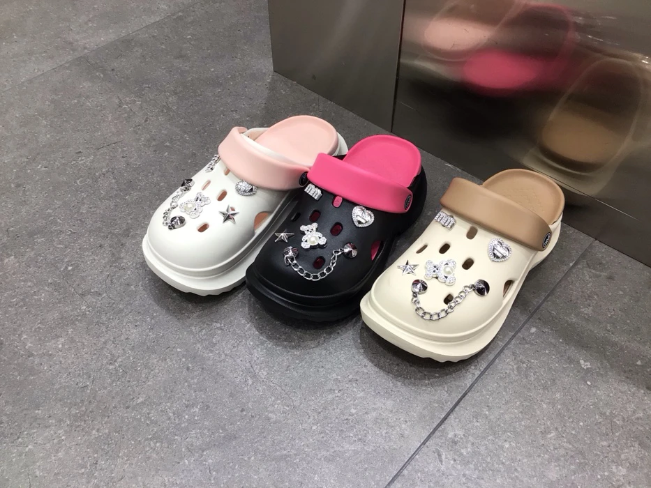 2620 夏季厚底增高防滑EVA洞洞鞋女款外穿包头甜美百搭拖鞋