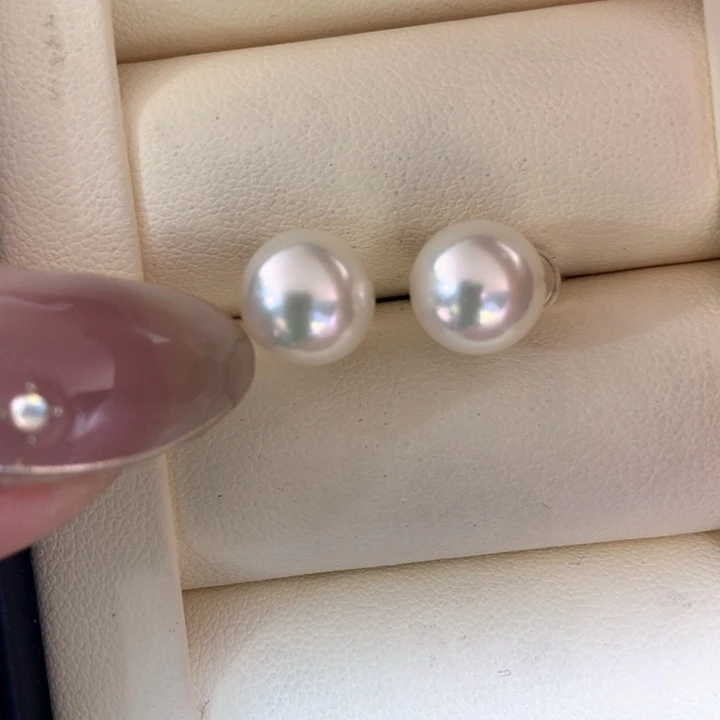 18K金镶嵌耳饰海水珍珠