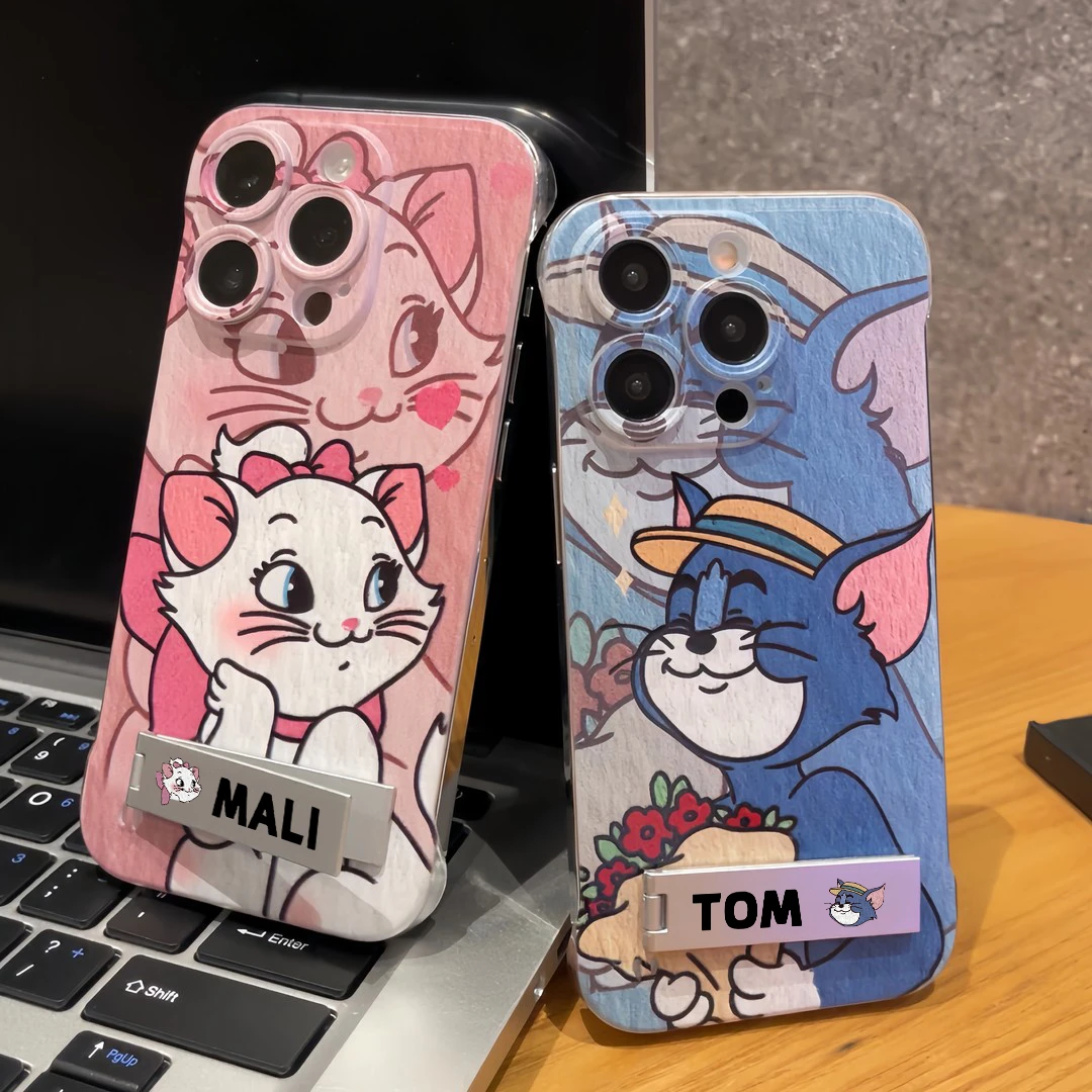 汤姆玛丽17情侣苹果12硬无边框15手机壳带支架16plus适用14超薄s7