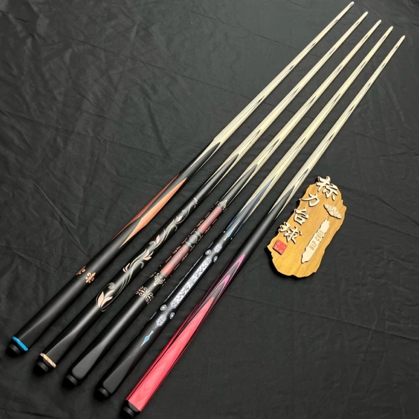 3D镭射喷绘中八手工台球杆10.2mm通杆