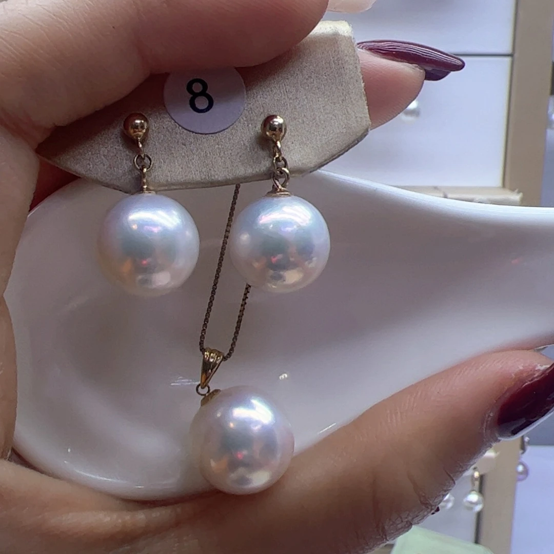 淡水珍珠吊坠(赠链)18K金镶嵌