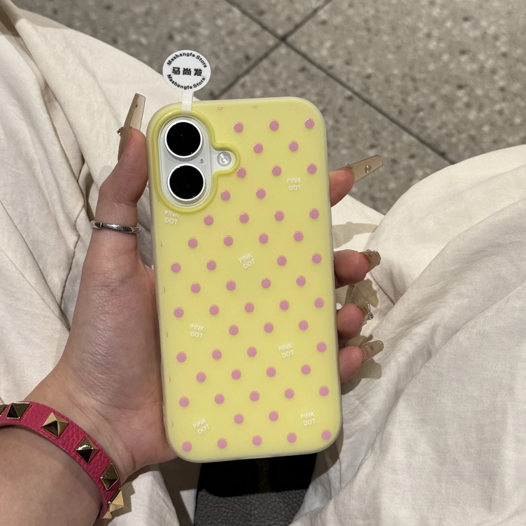 满屏斑点肤感果冻适用苹果iPhone12/13/14/15手机壳防摔创意