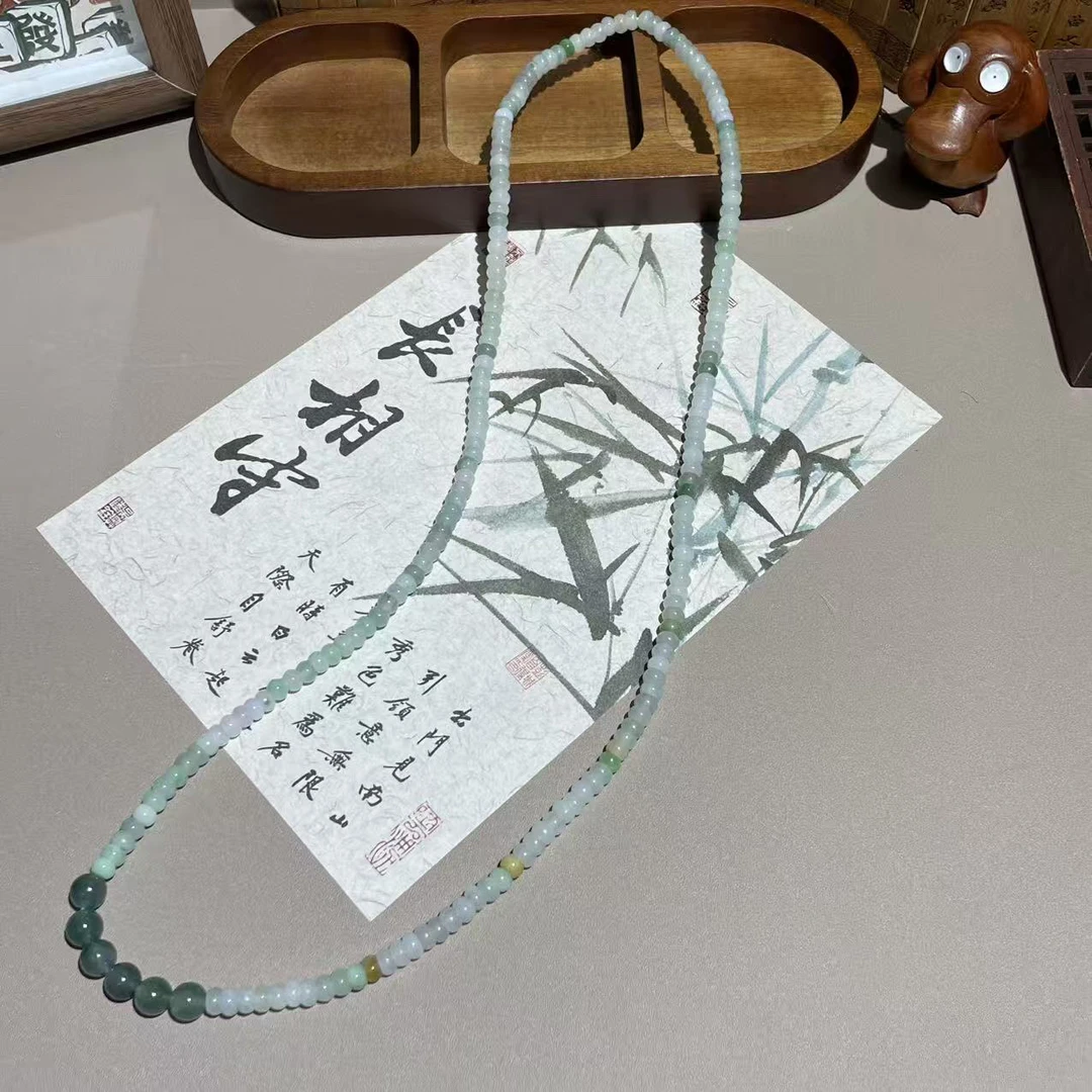 【倾凡珠宝】天然A货翡翠长串卡 5.7±mm官方认证多样性发其一