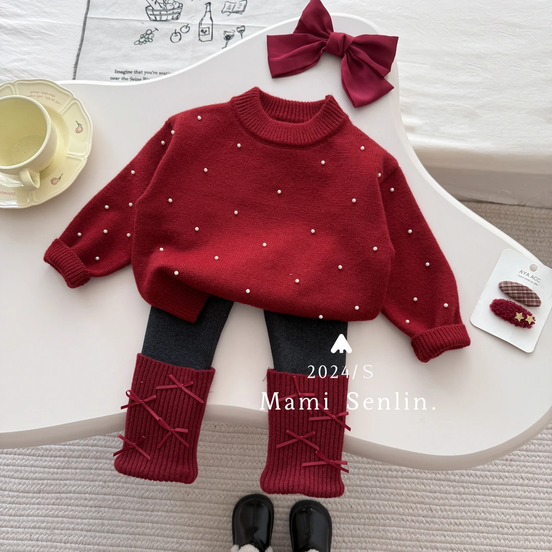 【现货】2025年新年新款童装加厚保暖年款针织毛衣 244-MMSL-244540