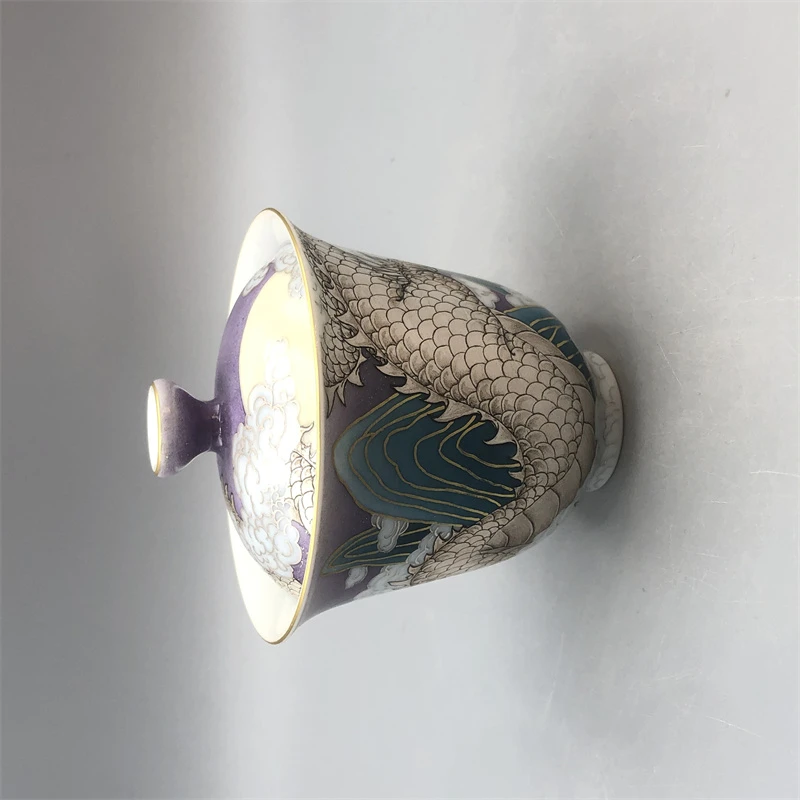 CLJJ2-2296[学茶严选]{踏云揽月}金钟盖碗陶瓷 陶瓷茶器