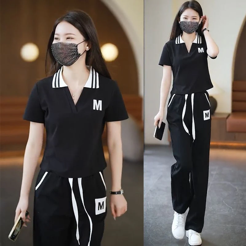 2025夏新款高端女士运动服套装休闲时尚洋气时髦小个子短袖两件套