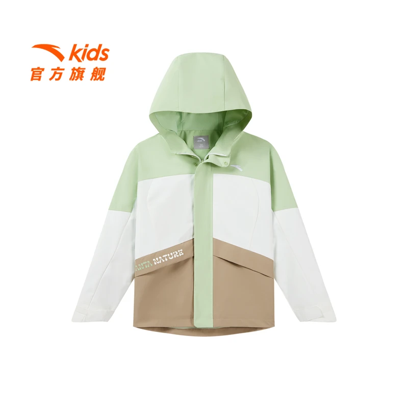 安踏儿童女童丝光绒运动上衣25春新款舒适青少年防水厚外套6606S