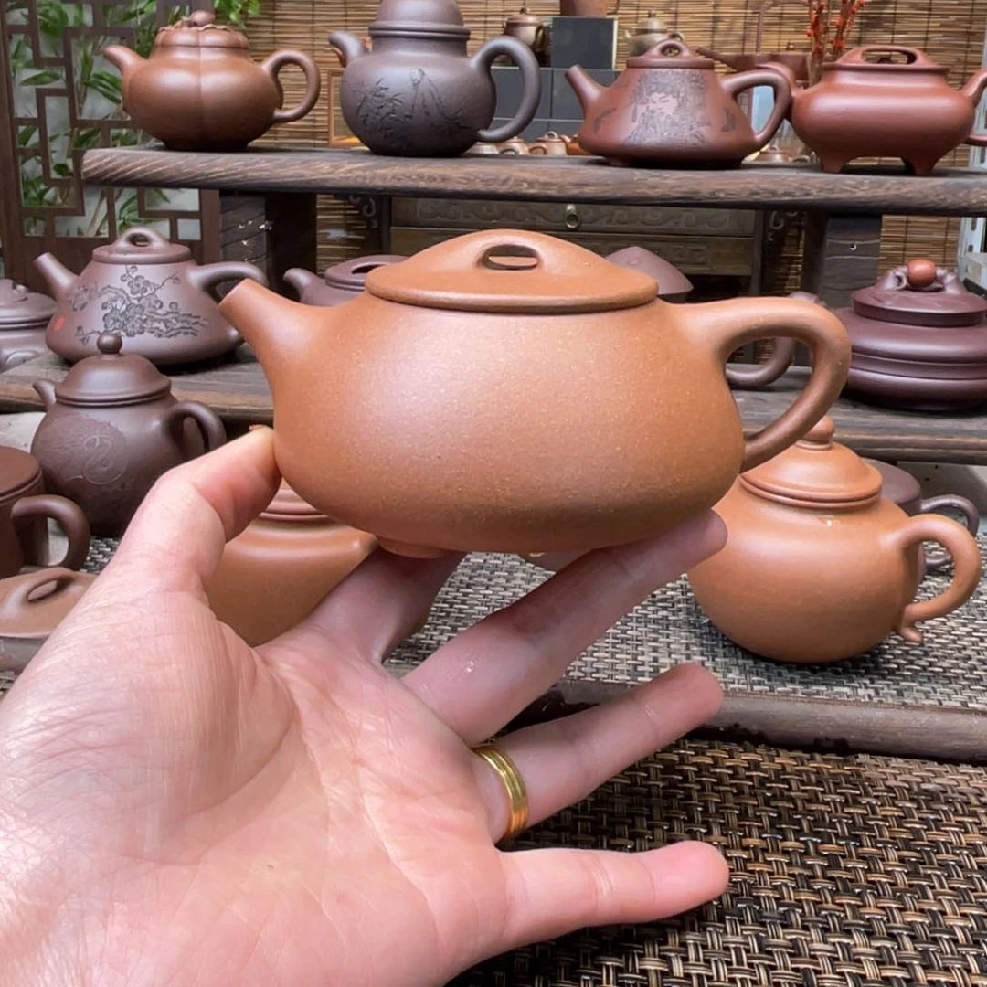 紫砂茶壶宜兴原矿紫砂手工制220