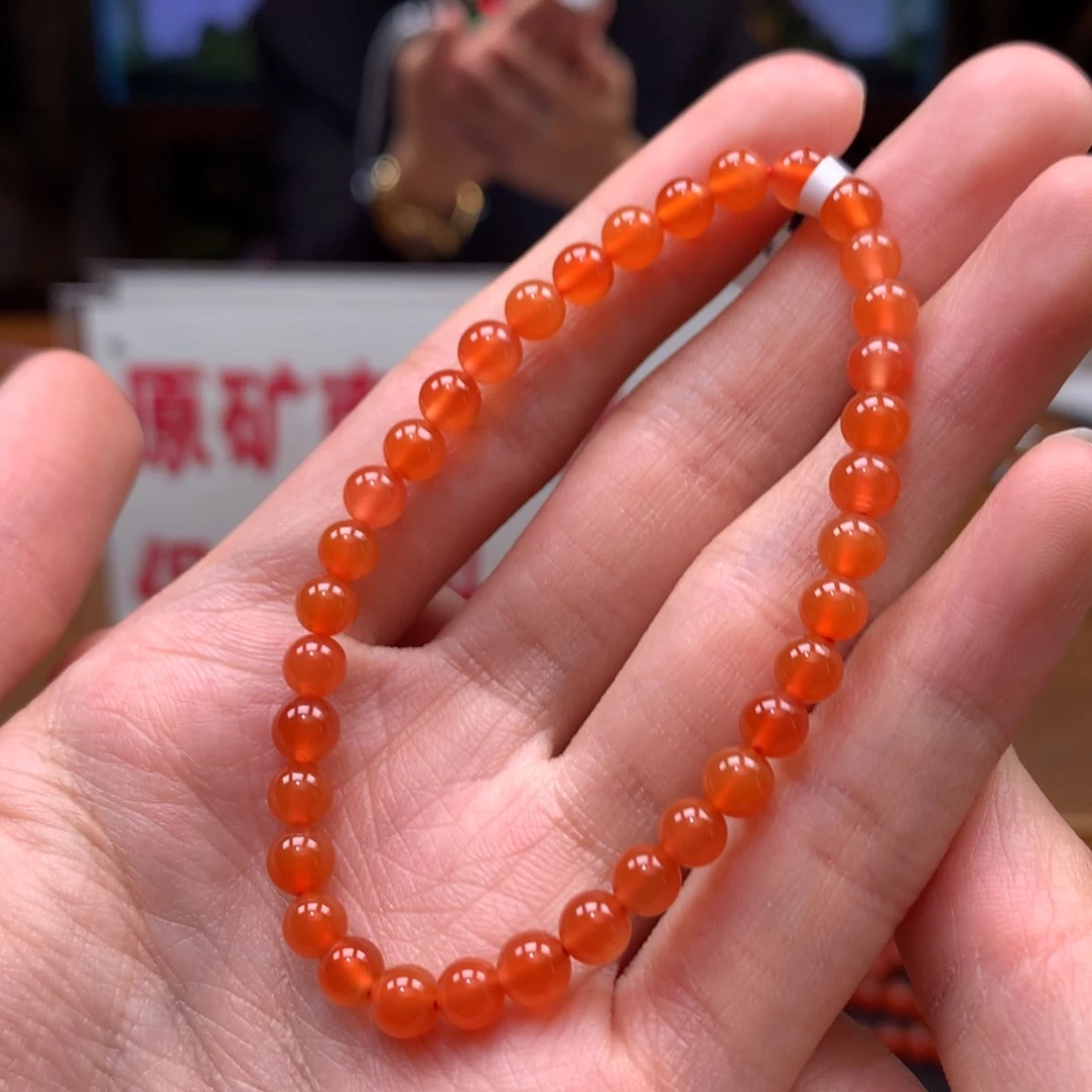 南红玛瑙串未镶嵌5➕冰红单圈