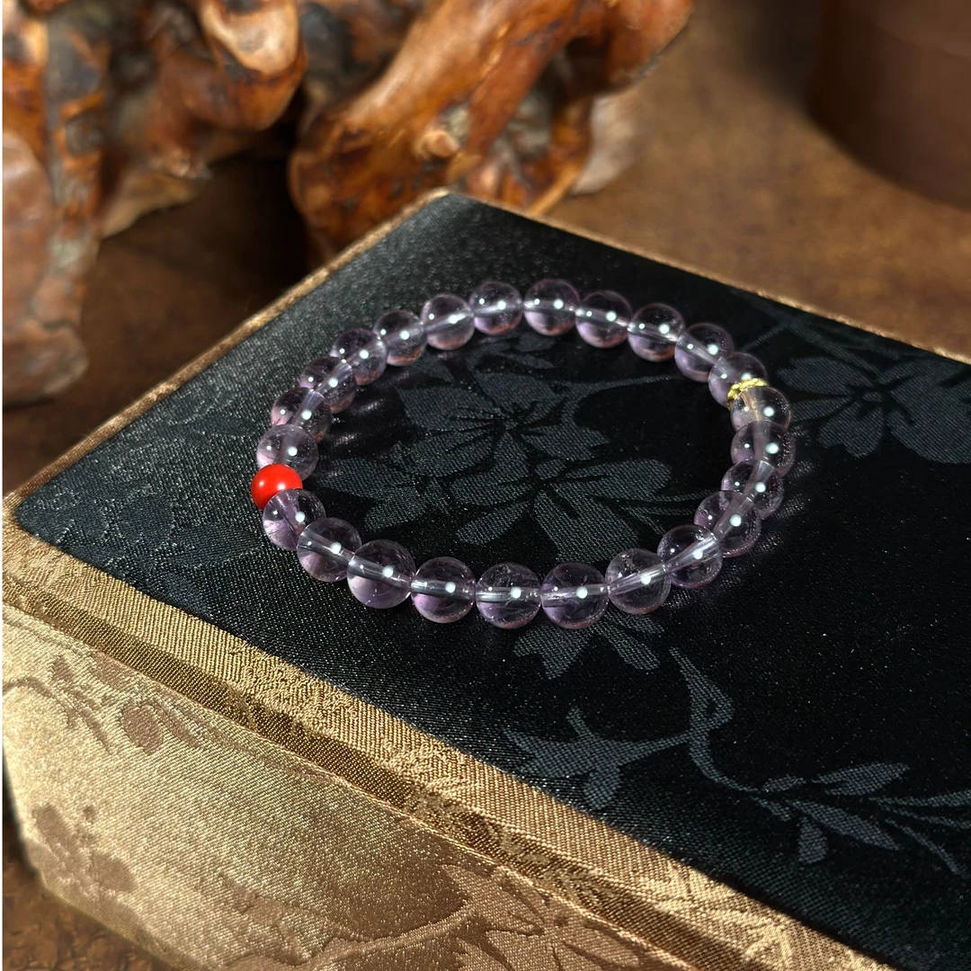 天然高透净体6mm紫水晶手串