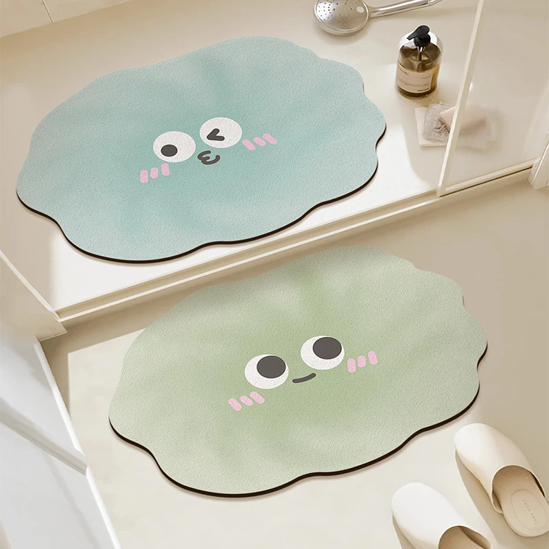 可爱卡通软硅藻泥浴室吸水地垫卫生间门口防滑速干入户门家用脚垫