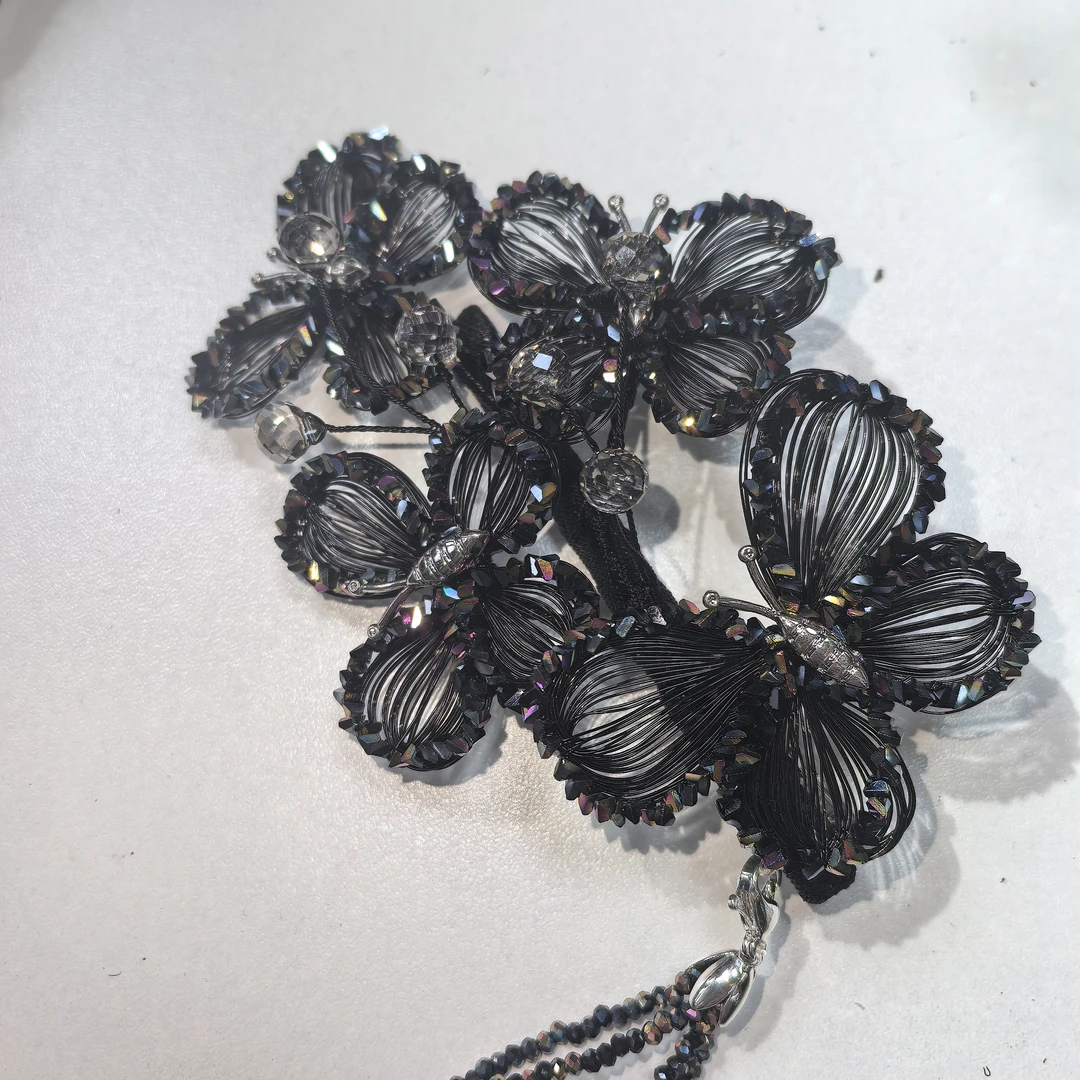 莫奈流光之影蝴蝶系列发夹设计气质高级感优雅款