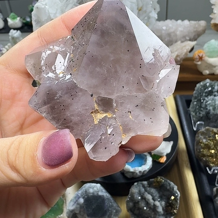 石材46号烟紫色花园水晶