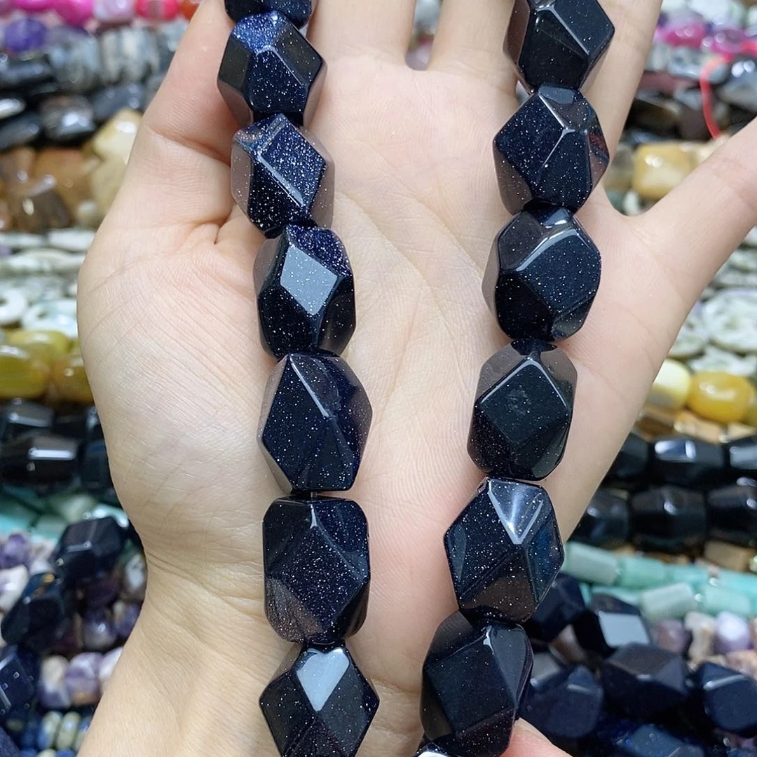 玛瑙/玉髓未镶嵌珠宝半成品蓝沙随行随机一条装散珠