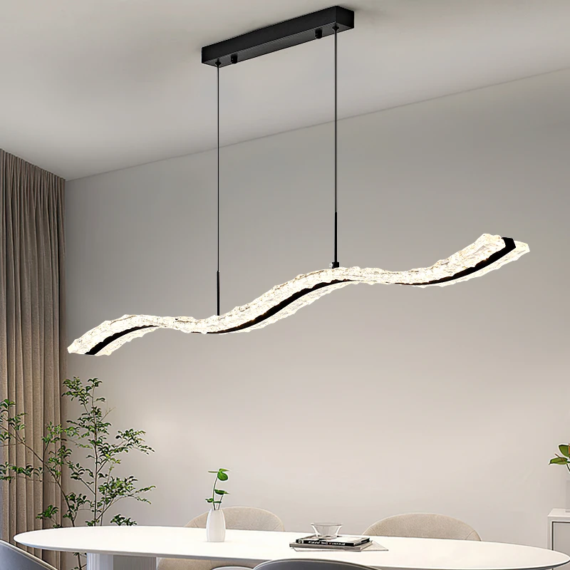 意式极简餐厅吊灯现代简约轻奢倒台长吊灯全光谱护眼LED中山灯具