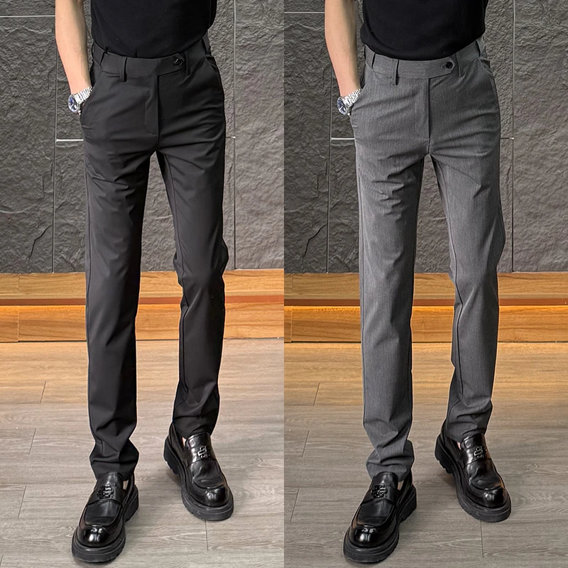 春夏潮牌男装商务休闲裤子男款爆款2025新款高级感男装休闲裤西裤