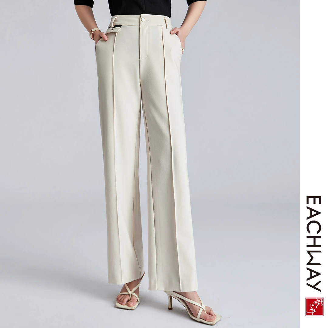 艺之卉【高腰职业西装裤】春夏舒适凉感显腿长时尚百搭休闲裤女