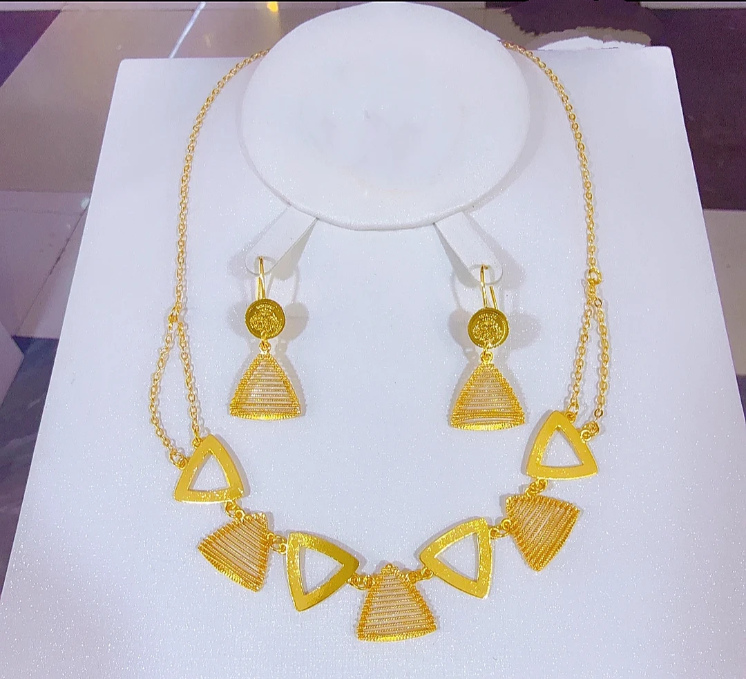 铜合金项链 【三角金律】新款爆款精致时尚民族风两件套3036