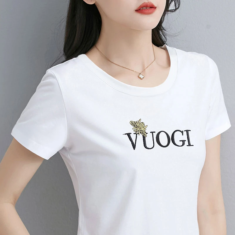 t恤女士短袖2025夏季新款爆款女装圆领半袖中年妈妈时尚正肩上衣