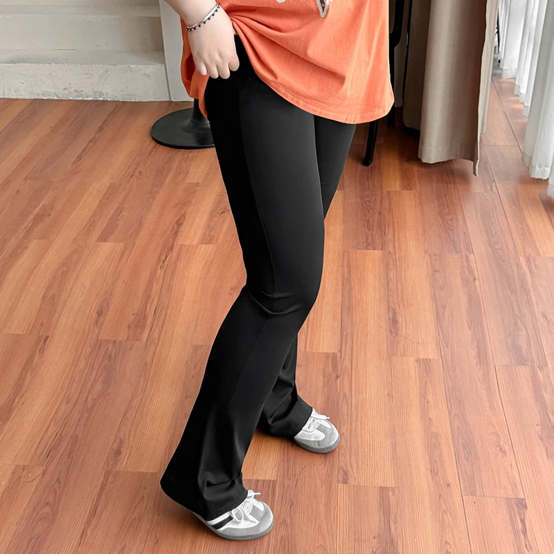 P0363大码女装【运动瑜伽鲨鱼裤】高腰收腹提臀夏季230斤打底微喇裤