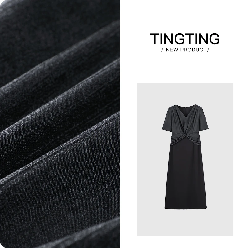 PANG TINGTING“孤单心事”显瘦气质时尚法式收腰日常连衣裙