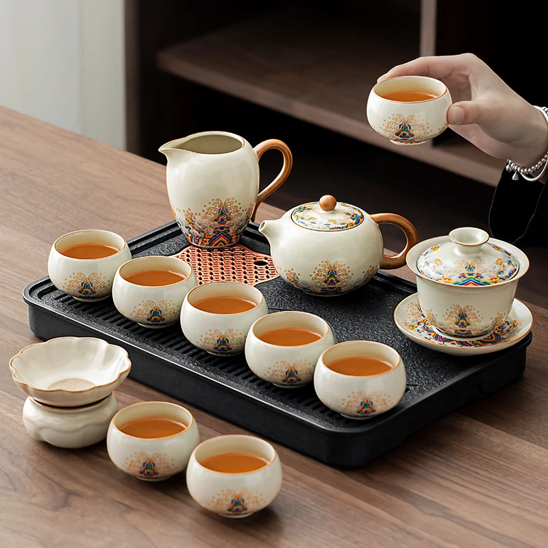 唐丰汝窑功夫茶具套装泡茶专用泡茶壶年轻人喝茶茶具茶杯家用新款