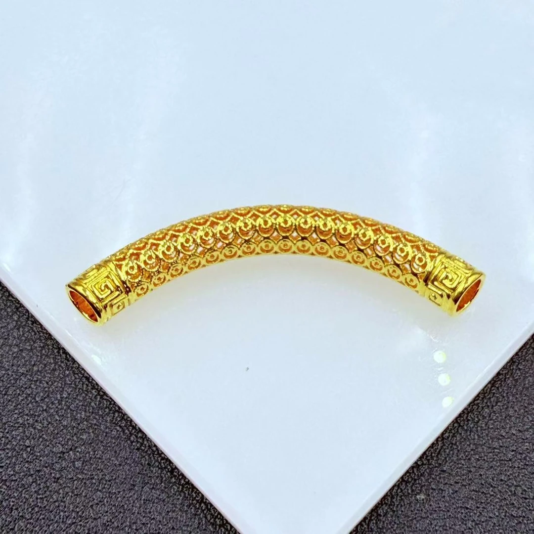 「戴琴珠宝」YZ3291-足金镂空弯管吊坠-(多样性发其一)OQR