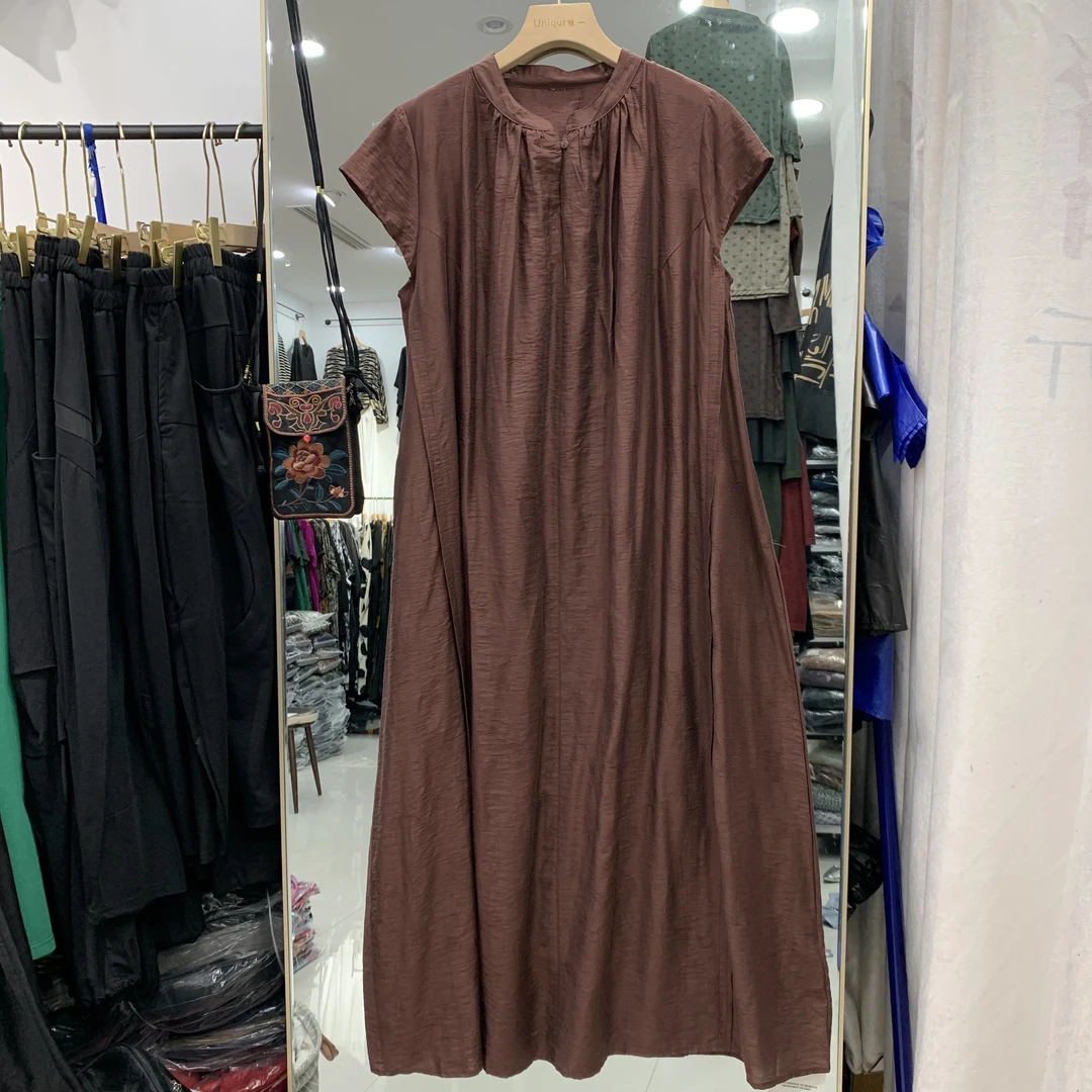 夏季加长高个子160上连衣裙2025新款透气宽松高档贵气女款连衣裙